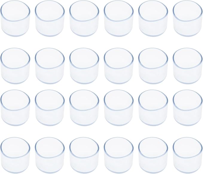 Round Chair Leg Caps,PVC Furniture Feet Covers,TTZEZE Transparent Round Floor Protectors,Clear Table Feet Covers Preventing Plastic Chair Leg Covers Scratches and Noise 30mm/1.18'', 24 by TTZEZE