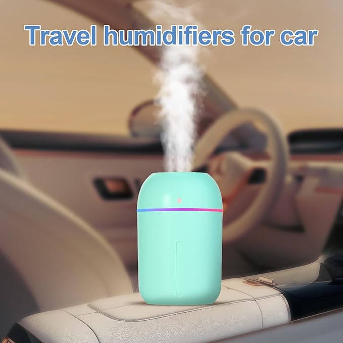 Small Humidifier for Plants, Mini Humidifiers for Bedroom, Portable Humidifiers for Car, Travel Humidifiers for Hotel, Desk Humidifiers for Office, USB Personal Humidifier, Auto Shut-Off, 330ml - Image 5