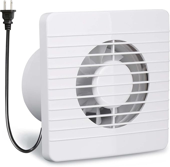 4 Inch Wall-Mounted Exhaust Fan, Small Bathroom Fan, IPX4 55CFM Window Extractor Fan w/with Anti-backflow Check for Toilet, Office, Kitchen by HoseVary