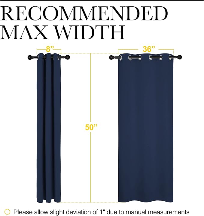 NICETOWN Blackout Curtain Panels, Window Treatment Energy Saving Thermal Insulated Solid Grommet Blackout Drapes/Draperies (Navy, 1 Pair, 42 by 50-inch) - Image 7