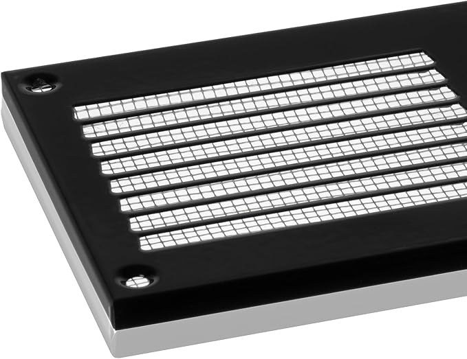 14x2 inch (Duct Opening) Vent Cover - Black Ventilation Covers for Wall and Ceiling - Metal Return Grille - HVAC AC Air Vents Register for Indoor and Outdoor Use with Mesh - Image 6