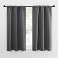 NICETOWN Grey Window Curtains for Bedroom - Home Decoration Thermal Insulated Rod Pocket Blackout Blinds & Drapes for Small Windows (Gray, 2 Panels, W34 x L54 -Inch) by NICETOWN