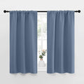 NICETOWN RV Blackout Curtains for Camper Windows, Short Blackout Curtains & Drapes, Thermal Insulated Blackout Curtain Panels for Kids Room, Play Room (Stone Blue, 29" Wide by 40" Long, 2 PCs) by NICETOWN