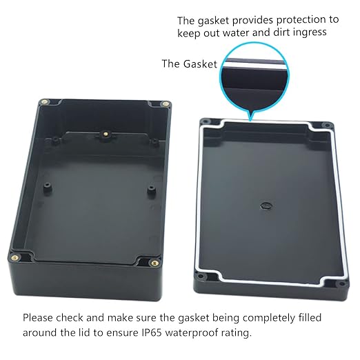 Junction Box, Zulkit Project Box IP65 Waterproof Outdoor Box ABS Plastic Electrical Boxes Electronic Enclosure Black 7.9 x 4.7 x 2.2 inch(200 x 120 x 56 mm)(Pack of 1) - Image 4