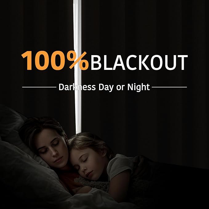 RYB HOME Extra Long 100% Blackout Room Divider Curtains for Bedroom 108 Inch Long, Extra Wide Privacy Sliding Door Blinds for Patio/Living Room/Dining, 1 Panel, W100 x L108, Mocha - Image 3