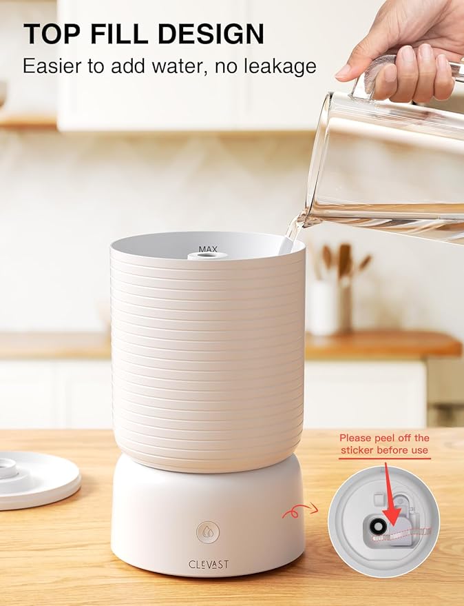 CLEVAST Smart Humidifiers for Bedroom - 1 Gal/4L Cool Mist Top Fill Humidifier with Essential Oil Diffuser, Quiet Operation for Baby Nursery, Home, Office, Room, Works with Alexa/Google Assistant - Image 3