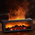 Essential Oil Diffuser, Fireplace Flame Oil Diffuser - Aromatherapy Aroma Humidifier, Upgrade 7 Flame Colors Noiseless 150ml Remote Control - Perfect for Bedroom Home Office (Fireplace Black) by SENMUL