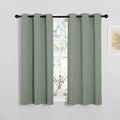 NICETOWN Bedroom Curtain Panels Blackout Draperies, Thermal Insulated Solid Grommet Blackout Curtains/Drapes (Greyish Green, 1 Pair, 34 by 45-inch) by NICETOWN