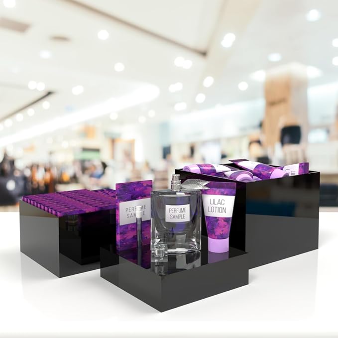 Marketing Holders Acrylic Display Riser Boxes Black 3 Piece Retail Product Riser 2", 4", 6" High Nesting Bins One Open Side No Lid Merchandise Storage Box POP Showcase - Image 7