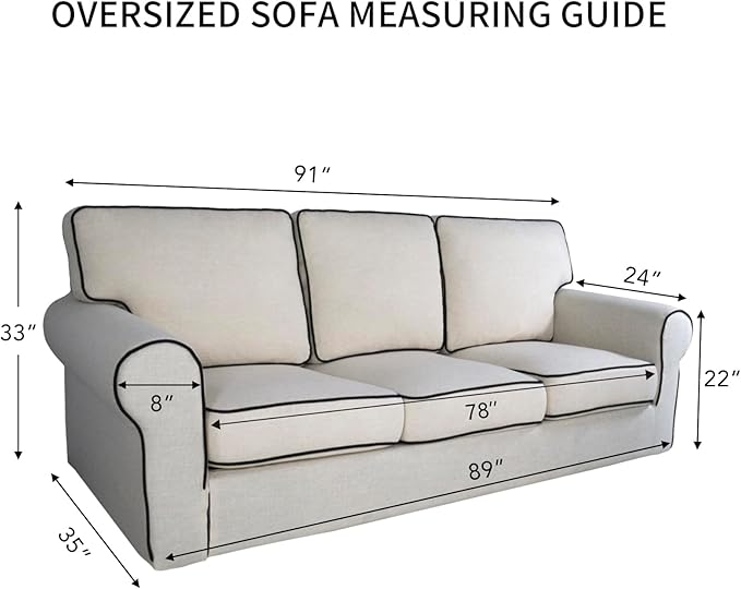 PureFit 100% Dual Waterproof Couch Cover Slipcovers for Couches and Sofas - Stretch Non Slip Fleece Sofa Covers Washable, Leakproof Furniture Protector for Kids, Pets, Dog (Oversized Sofa, Gray) - Image 6
