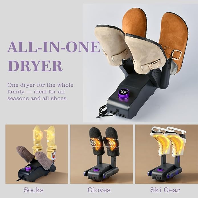 Boot Dryer Shoe Dryer, Glove Dryer with Heat Blower, Quick Drying Warmer for Work Boots, Sneakers, Hats, Helmets - Image 2