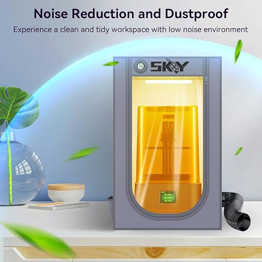 Skouphy Resin 3D Printer Enclosure with Ventilation Kit, LED Light,Thermo-Hygrometer Dustproof Cover Eliminate Odors Compatible with Anycubic Elegoo Creality Series LCD Resin UV 3D Printer - Image 5