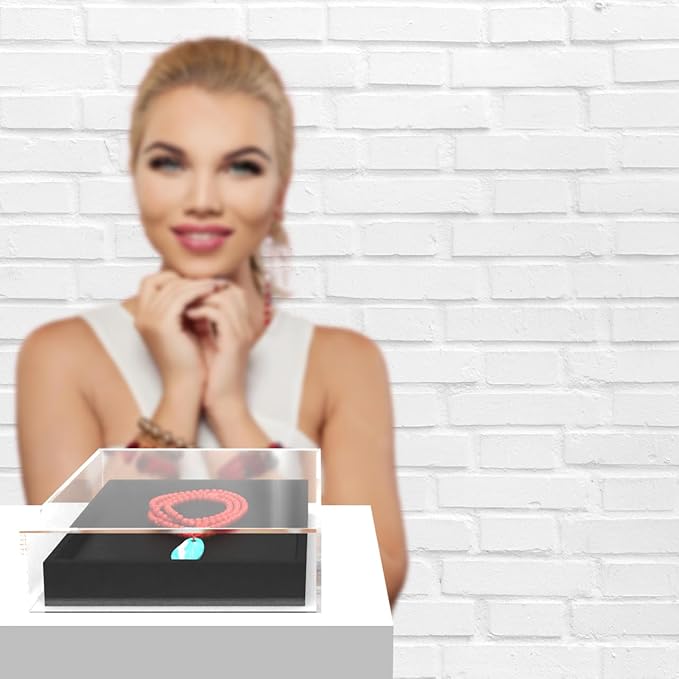 4 Pack Clear Acrylic Display Box with One Open Side No Lid 6.75" x 6.75 x 2 Versatile Plexiglass Merchandise Storage Bin or Retail Product Riser by Marketing Holders - Image 7