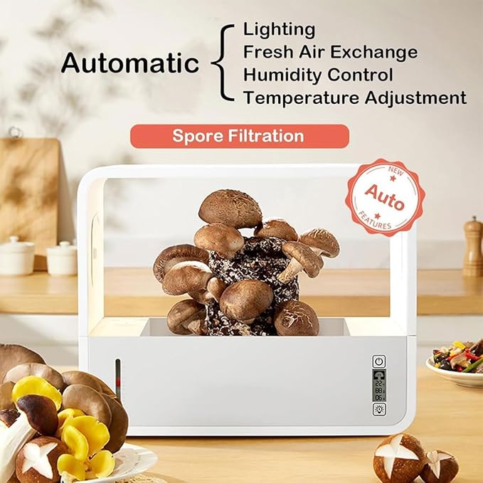 Mushroom Grow Tent, Indoor Mushroom Grow Box with Grow Light and Adjusts Temperature and Humidity, Hydroponics Growing System Kit for Mushroom, Mycology Fume Hood Propagation Stations - Image 3