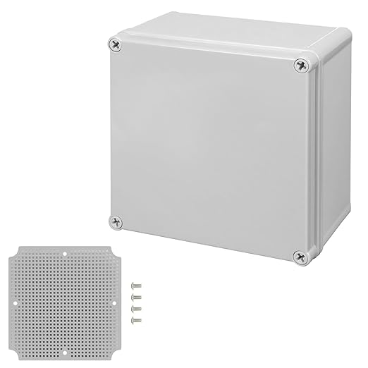Junction Box，6.9"x 6.9"x 3.9" Outdoor Electrical Box with Mounting Plate, IP67 Dustproof Waterproof ABS Plastic Project Box, DIY Electrical Enclosure Gray (175x 175x 100 mm) - Image 7
