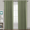 H.VERSAILTEX Blackout Curtains for Living Room Thermal Insulated Window Treatment Panels Room Darkening Blackout Drapes Back Tab/Rod Pocket Bedroom Draperies, 52 x 96 Inch, Sage, 2 Panels by HVERSAILTEX