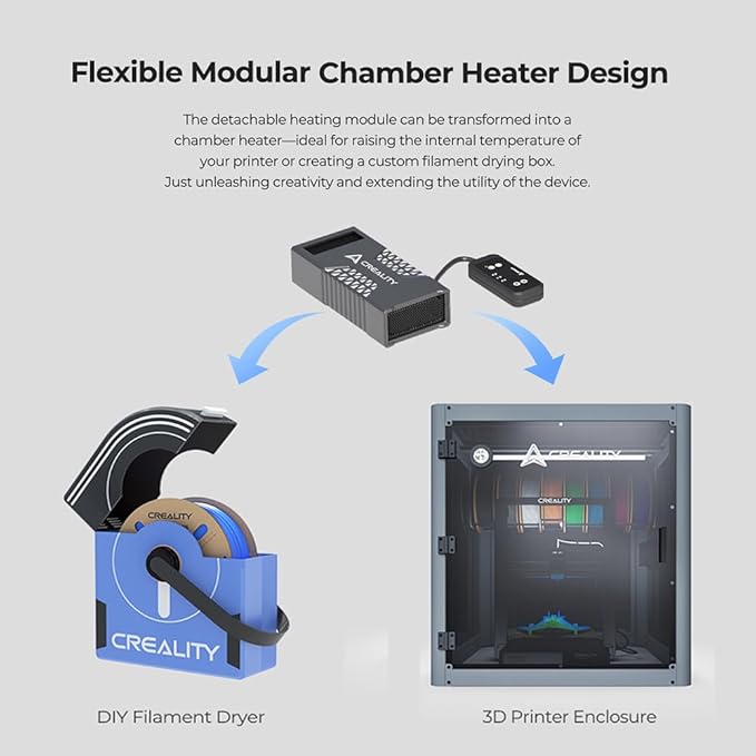 Creality Multi-Kilo Filament Dryer，Fireproof and Moisture-Proof Detachable Heating Module Maximum Temperature 70℃, Compatible with 1kg/2kg/3kg/5kg Filaments - Image 5