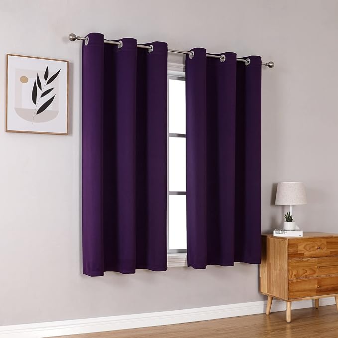 ChrisDowa Grommet Blackout Curtains for Bedroom and Living Room - 2 Panels Set Thermal Insulated Room Darkening Curtains (Royal Purple, 38W x 54L) - Image 6