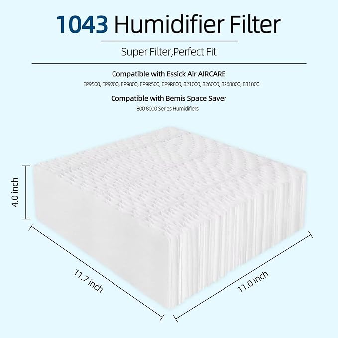 2-Pack 1043 Humidifier Filter Replacement: for Essick Air AIRCARE EP9500, EP9700, EP9800, EP9R500, EP9R800, 821000, 826000, 826800, 831000 and Bemis Space Saver 800 8000 Super Wick Humidifiers - Image 2