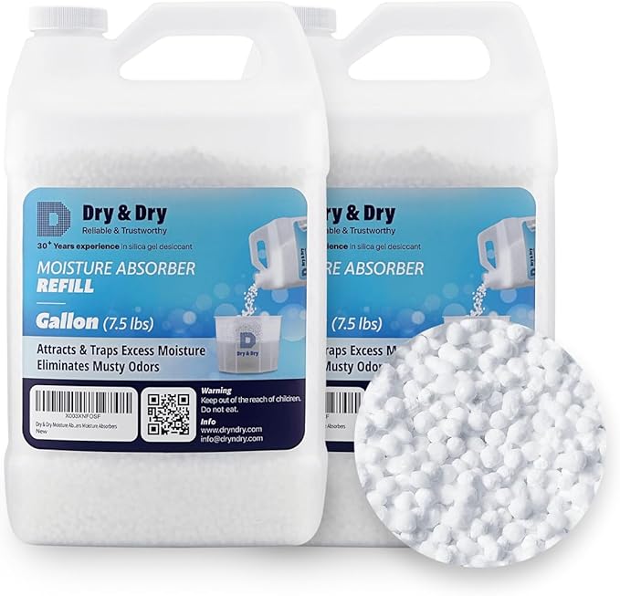 Dry & Dry Moisture Absorbers Refill Beads (15 LBS) - Dehumidifiers for Home Dehumidifier for Basement Dehumidifiers for Bedroom Small Dehumidifiers, Moisture Absorber Refill, Fragrance Free by DryDry