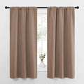 NICETOWN Kitchen Window Blackout Curtains - Window Treatment Thermal Insulated Rod Pocket Small Blackout Draperies/Drapes for Bedroom/Kitchen (Cappuccino, Set of 2, 34 in x 63 in (W x L)) by NICETOWN
