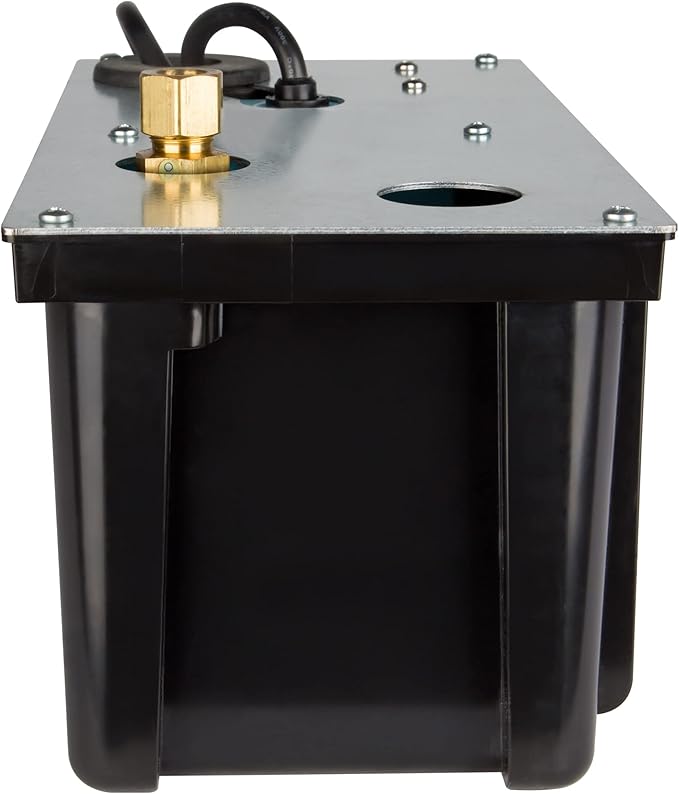 Little Giant 3-ABS 1/12 HP, 115 Volt, 310 GPH Automatic Shallow Pan Condensate Removal Pump with Condensate Collection Tank, Black/Blue, 551320 - Image 9