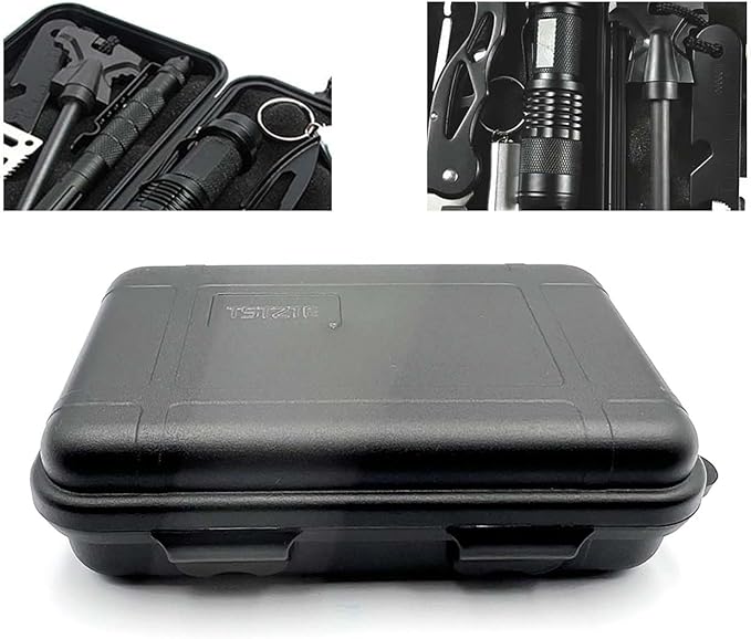 Anti-Pressure Shockproof Container Box Plastic Dry Storage Box with Foam Floating Survivor Dry Case for Outdoors (Black) - Image 4