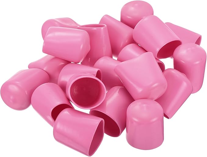 uxcell 20pcs Rubber End Caps 20mm ID Vinyl PVC Round Tube Bolt Cap Cover Screw Thread Protectors Pink - Image 4