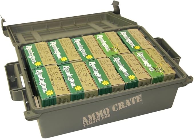 MTM ACR4-18 Ammo Crate Utility Box-Carry up to 65lbs of gear-Stackable design, double padlock for security - Water-resistant O-ring seal - Army Green - Image 3