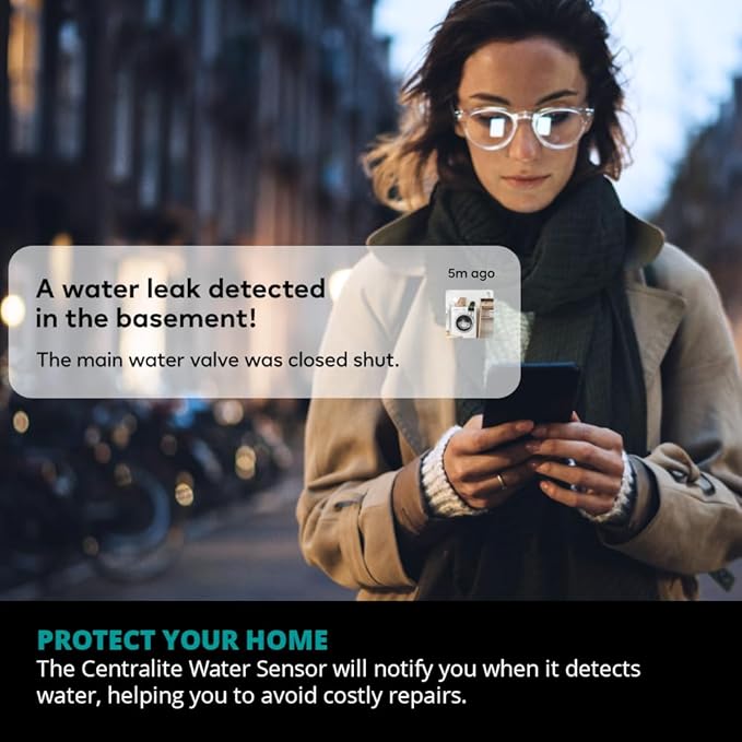 by Ezlo Water Sensor - Monitors Your Whole Home for Leaks - Detects Water Leaks in a Kitchen, Bathroom, Basement or Laundry Room - Zigbee - Image 4