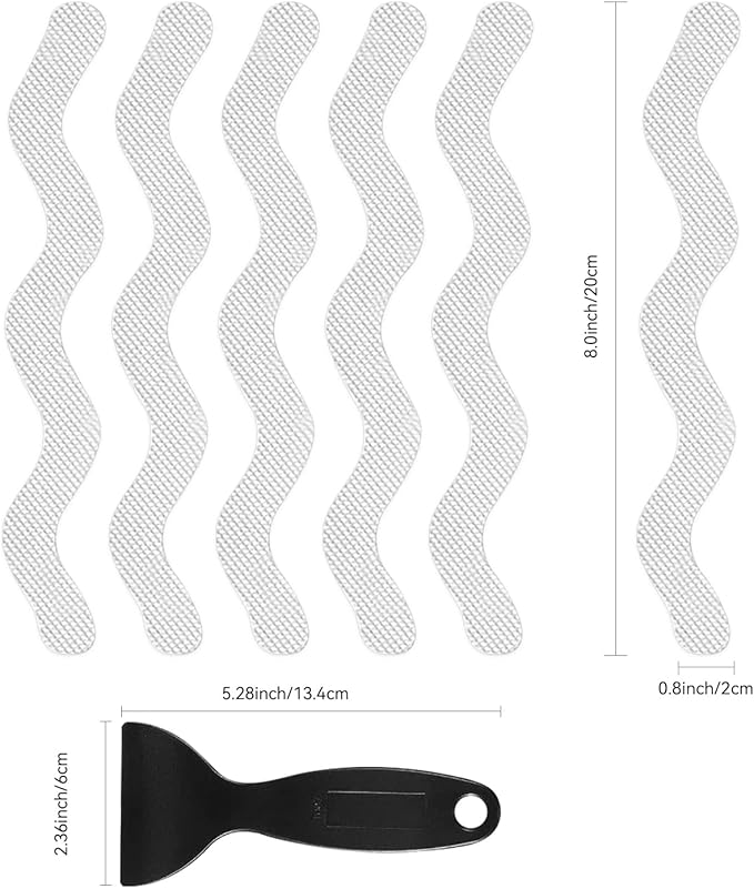 24 PCS Anti Slip Shower Stickers, Safety Bathtub Non Slip Strips, Adhesive Decals Anti Skid Tape with Scraper for Tub, Shower, Steps, Floor, Stairs - Image 6
