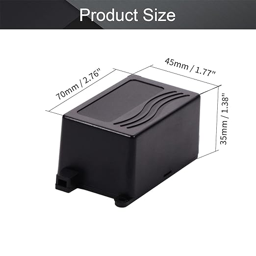 Fielect 2Pcs Project Box ABS Plastic Junction Box Dustproof Universal Electrical Project Case Enclosure with Ear Black, 2.76 x 1.77 x 1.38 inch - Image 2