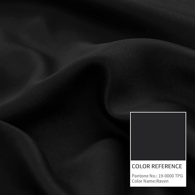 BGment Thermal Insulated 100% Blackout Curtains for Bedroom with Black Liner, Double Layer Full Room Darkening Noise Reducing Grommet Curtain (60 x 84 Inch, Black, 2 Panels) - Image 7