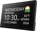 Raynic Digital Clock, Large Display Calendar Clock with 12 Themes, 20 Alarms, 20 Reminders, Auto Dimming, 12/24 Hours, Indoor Temperature, Humidity for Seniors, Desk by Raynic