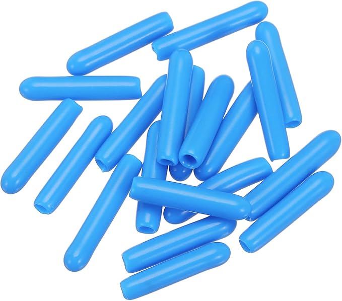 uxcell 20pcs Rubber End Caps 2mm(1/16") ID Vinyl PVC Round Tube Bolt Cap Cover Screw Thread Protectors,Light Blue - Image 4