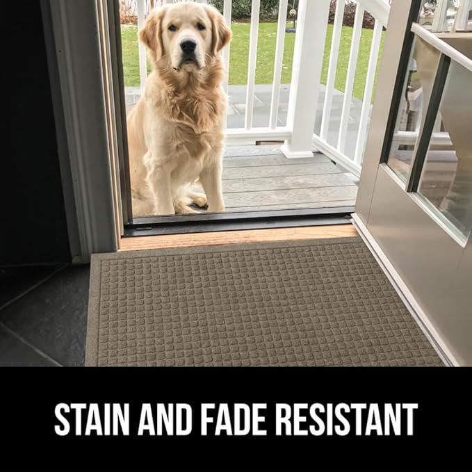 GORILLA GRIP Front Door Mat, 35x23, Indoor Outdoor Ultra Absorbent HydroAbsorb Doormat, Absorbs Up to 5.7 Cups of Water, Stain and Fade Resistant, Rubber Backing Doormats, Captures Dirt, Beige - Image 9