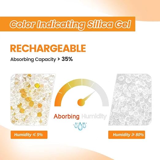 ADSorbco Rechargeable Desiccant Packs for Storage, Rechargeable Silica Gel Packets, Color Indicating Desiccant Packs for Suitcase, Storage Bins, 3D Filaments, Electronics, Cars, Safe (26, 500g) - Image 4