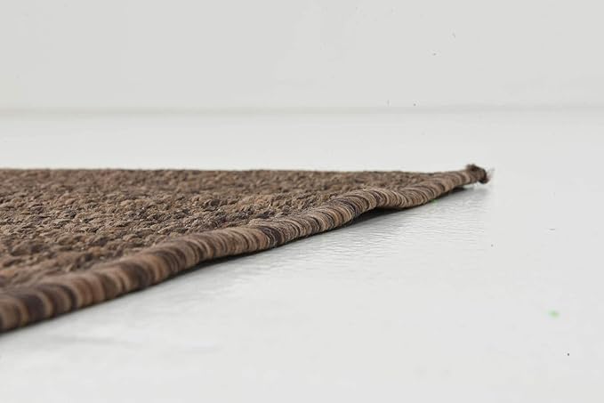 Unique Loom Collection Casual Transitional Solid Heathered Indoor/Outdoor Flatweave Area Rug (2' x 6' 1" Runner, Light Brown/Ivory) - Image 6