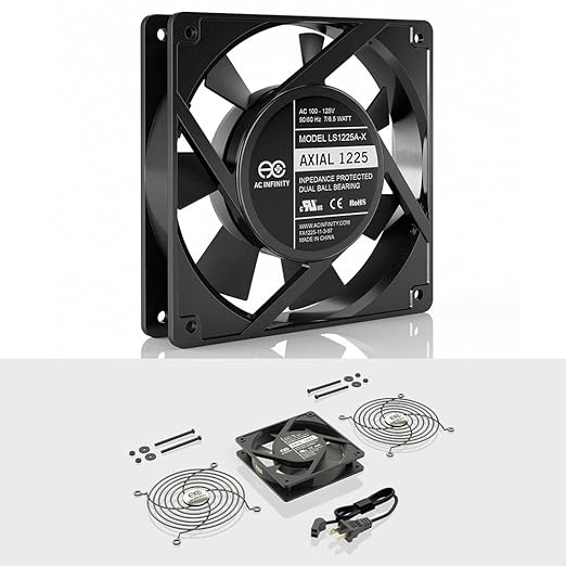 AC Infinity AXIAL 1225, Quiet Muffin Fan, 120V AC 120mm x 25mm Low Speed, UL-Certified for DIY Cooling Ventilation Exhaust Projects - Image 2