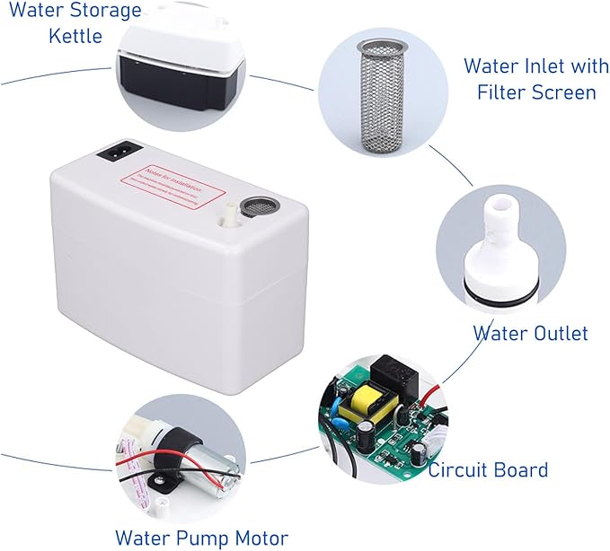 Condensate Pump, US 110V 60HZ Low Noise 200ml Water Tank Safety Switch HVAC Condensate Pump for Air Conditioners, Dehumidifiers - Image 8