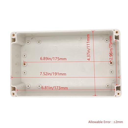 Project Box IP65 Waterproof Junction Box ABS Plastic Electrical Boxes DIY Electronic Project Case Power Enclosure White 7.87x4.72x4.45 inch (200 x 120 x113 mm) - Image 3