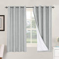 H.VERSAILTEX 100% Blackout Curtains for Bedroom Thermal Insulated Linen Textured Curtains Heat and Full Light Blocking Drapes Living Room Curtains 2 Panel Sets, Glacier Gray, 52x63 Inch by HVERSAILTEX