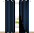 NICETOWN Moroccan Blue Full Shade Curtain Panels, Pair of Thermal Insulated & Energy Efficiency Blackout Drapes for Living Room Windows, Lined Silky Performance Window Dressing (42" Wide x 84" Long) by NICETOWN