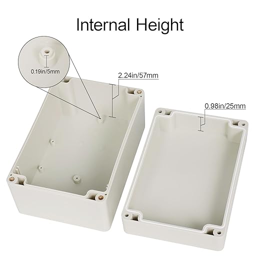 LeMotech Waterproof Dustproof IP65 ABS Plastic Junction Box Universal Electric Project Enclosure Pale Gray 6.3 x 4.3 x 3.5 inch (160 x 110 x 90 mm) - Image 4