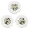 Digital Mini Thermometer Round Hygrometer, 3-Pack, LCD Display, Indoor Temperature Humidity Meter for Humidors, Greenhouse, Fridge(White) by Rojuna