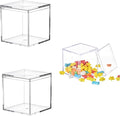 Acrylic Box Small Clear Box with Lid 2 Pack 45X45X45mm Storage Boxes Acrylic Square Cube Organizer Containers for Candy Pill and Tiny Jewelry by LOVPLAY