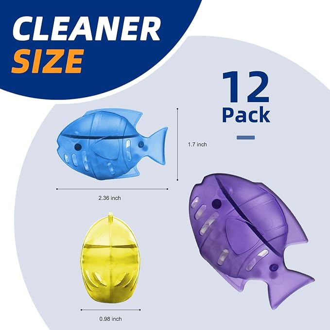 Humidifier Cleaner Fish, Tank Cleaning Cartridge, Purifies Water and Eliminates Mineral Build-up, 12 Pack - Purple, Blue,Yellow 3 Colors - Image 2