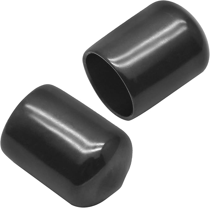 12Pcs Round Rubber End Caps 5/8" (16mm) ID Vinyl Flexible Bolt Chair Foot Covers Screw Thread Chair Leg Protectors for Round Tubing Bolt Desk Chair Leg (Black) - Image 3