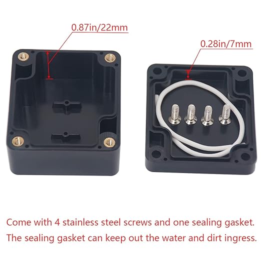 Project Box IP65 Waterproof Junction Box ABS Plastic Electrical Boxes DIY Electronic Project Case Power Enclosure 2.5”x2.3”x1.3” - Image 4