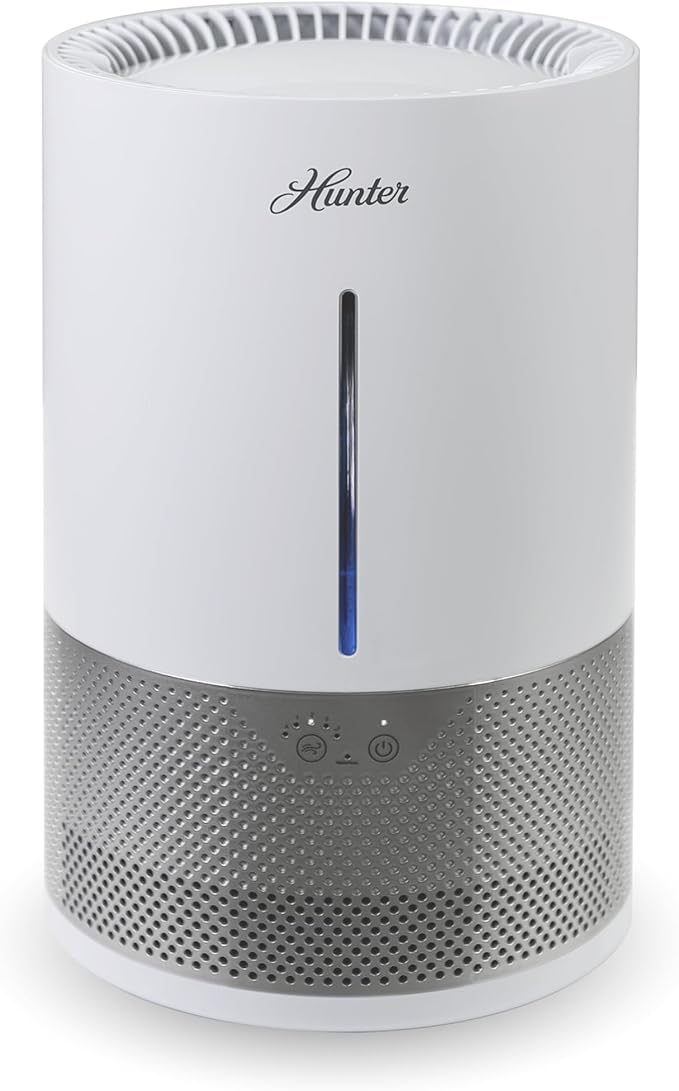 HHE150 Hunter Aspire 4.8L Evaporative Humidifier with PermaWick Filter (4.8L) - Remove Contaminants & White Dust for Clean Mist & Air – Medium Humidifier for Home, Bedroom, or Dorm - White by HunterFanCompany
